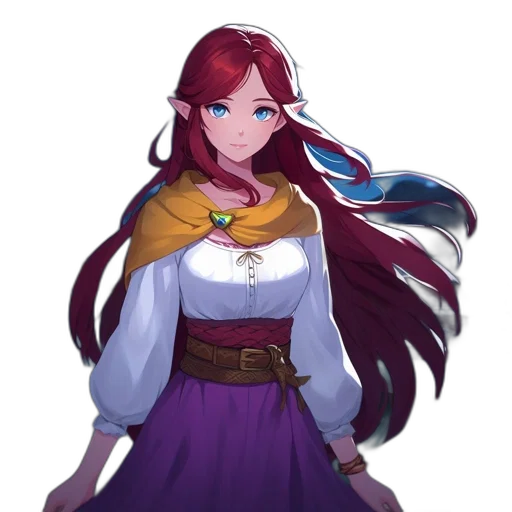 staff, dress, crown, weapon, concept art, pixel art, fantasy art, anime transparent PNG cut-out