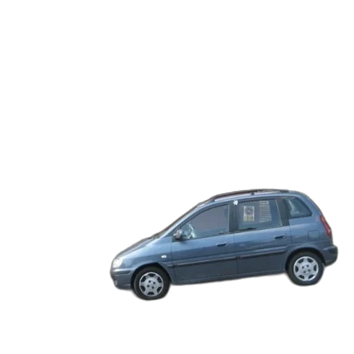 car, 3d render, photorealistic, concept art, blue, parked, street, front transparent PNG cut-out