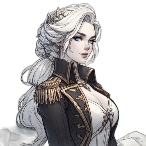 crown, dress, staff, face, fantasy art, concept art, pixel art, comic book art transparent PNG cut-out