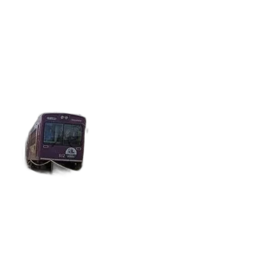 car, photorealistic, purple, train, travels, along, tracks, surrounded transparent PNG cut-out