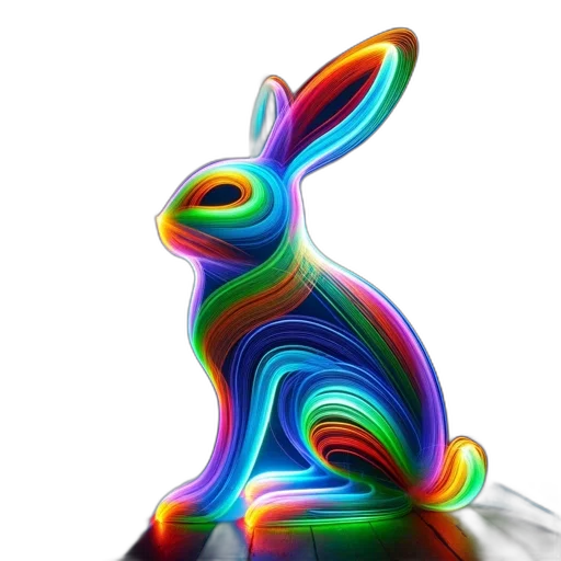 animal, 3d render, pixel art, photorealistic, concept art, neon lights, neon, colorful transparent PNG cut-out