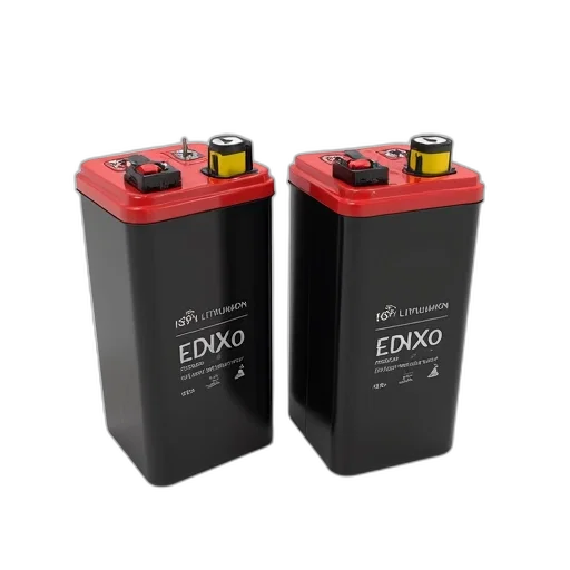 two, identical, black, red, battery, packs, brand, name transparent PNG cut-out