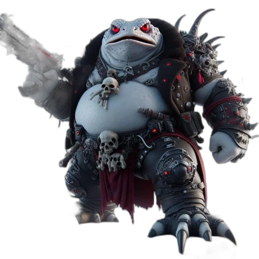 dragon, creature, concept art, 3d render, fantasy art, armored, anthropomorphic, frog-like transparent PNG cut-out