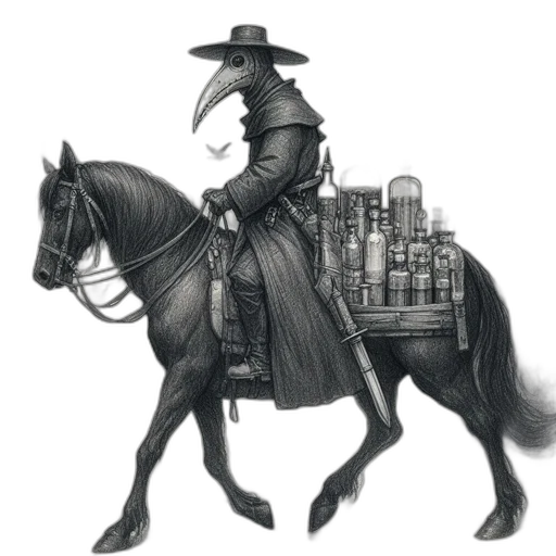 jacket, staff, hat, animal, concept art, fantasy art, photorealistic, pencil sketch transparent PNG cut-out