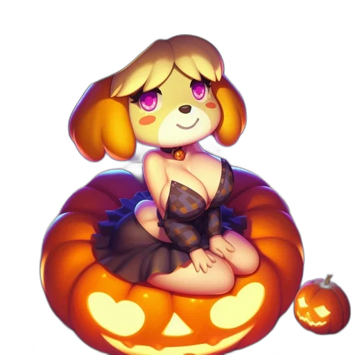 pixel art, concept art, fantasy art, 3d render, golden, animated, blonde-dog, wears transparent PNG cut-out