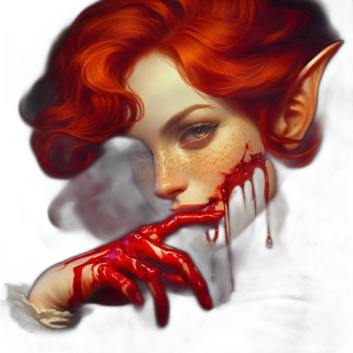 face, fantasy art, concept art, photorealistic, pixel art, red, close-up, portrait transparent PNG cut-out