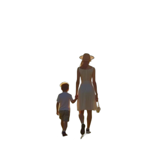 dress, hat, umbrella, pixel art transparent PNG cut-out