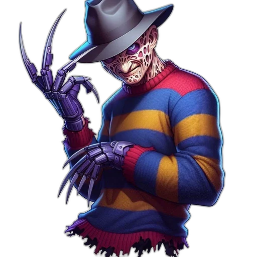 mask, hat, creature, concept art, comic book art, fantasy art, pixel art, horror-inspired transparent PNG cut-out
