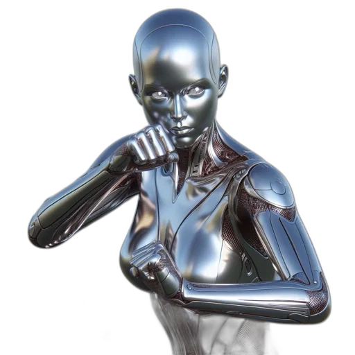 robot, jewelry, face, creature, 3d render, concept art, photorealistic, cyberpunk transparent PNG cut-out