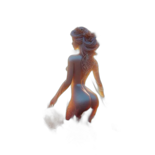 dress, creature, robot, staff, concept art, 3d render, fantasy art, pixel art transparent PNG cut-out