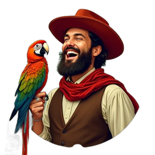 animal, staff, hat, photorealistic, fantasy art, pixel art, concept art, second transparent PNG cut-out