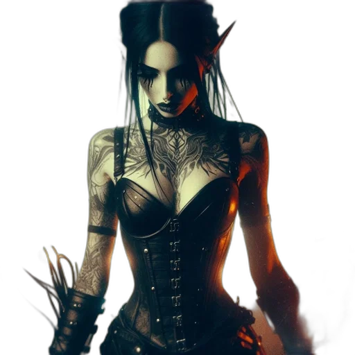 dress, mask, fantasy art, concept art, comic book art, 3d render, dark, individual transparent PNG cut-out