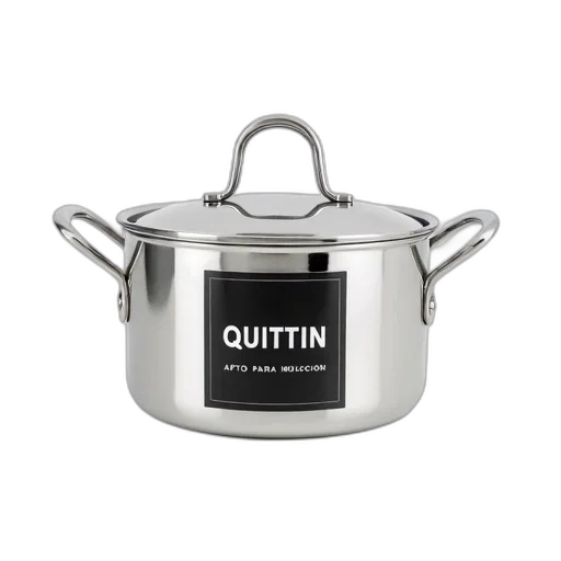 food, stainless, steel, pot, black, white, label, featuring transparent PNG cut-out