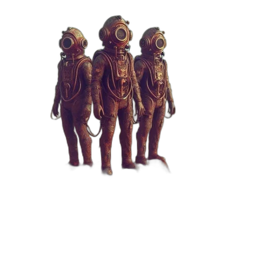 staff, mask, robot, jacket, concept art, 3d render, pixel art, outer space transparent PNG cut-out