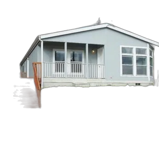 building, furniture, 3d render, photorealistic, small, single-story, house, gray transparent PNG cut-out