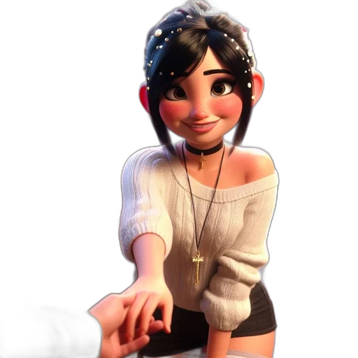 dress, staff, jewelry, 3d render, concept art, cartoon, fantasy art, snow transparent PNG cut-out