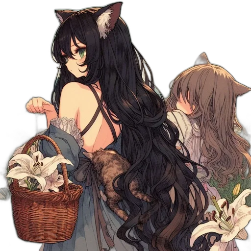 dress, animal, creature, fantasy art, anime, pixel art, concept art, forest transparent PNG cut-out
