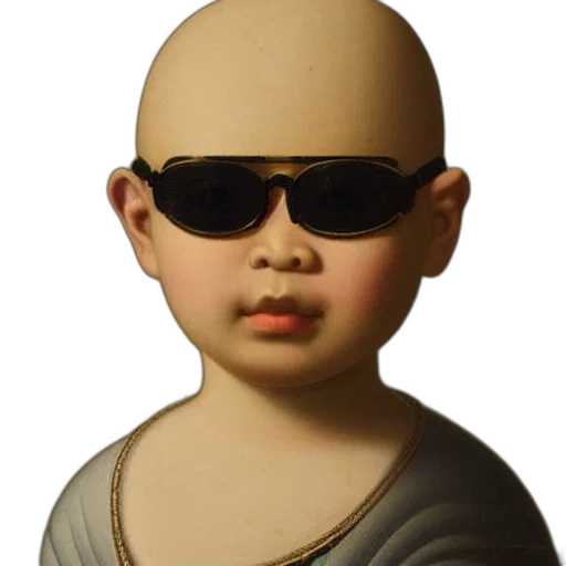 face, mask, jewelry, animal, photorealistic, 3d render, oil painting, vaporwave transparent PNG cut-out