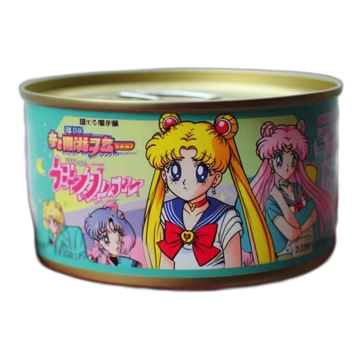 food, vaporwave, anime, tin, can, bears, label, showing transparent PNG cut-out
