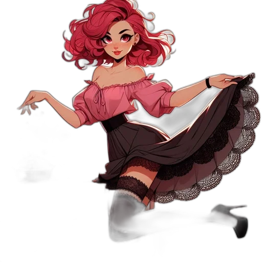 dress, concept art, pixel art, fantasy art, watercolor, red, monochrome, dark transparent PNG cut-out