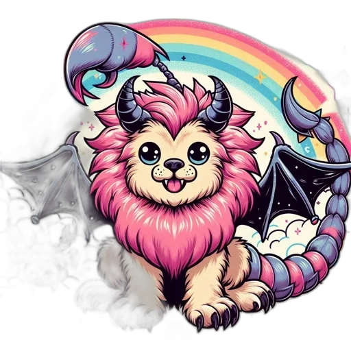 dragon, creature, staff, animal, fantasy art, pixel art, concept art, watercolor transparent PNG cut-out
