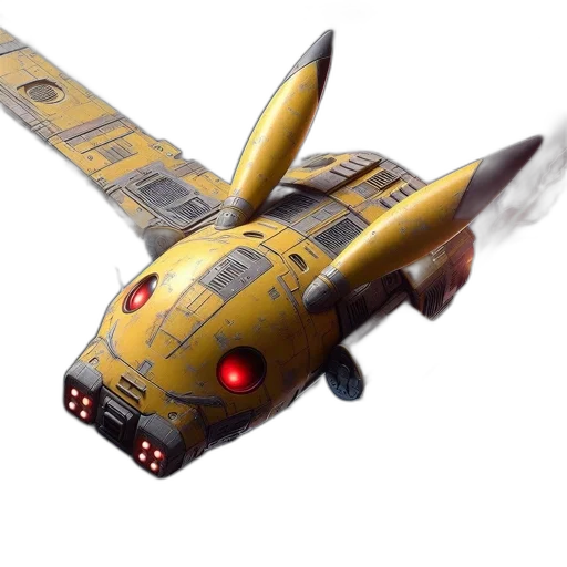 weapon, 3d render, concept art, photorealistic, fire, outer space, large, yellow transparent PNG cut-out