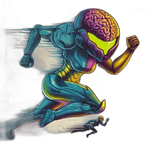 robot, concept art, comic book art, cyberpunk, pixel art, animated, figure, oversized transparent PNG cut-out