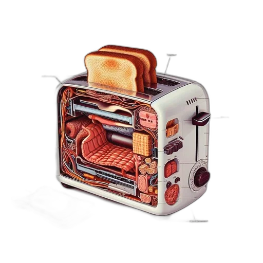 food, robot, animal, photorealistic, concept art, 3d render, watercolor, artistic transparent PNG cut-out