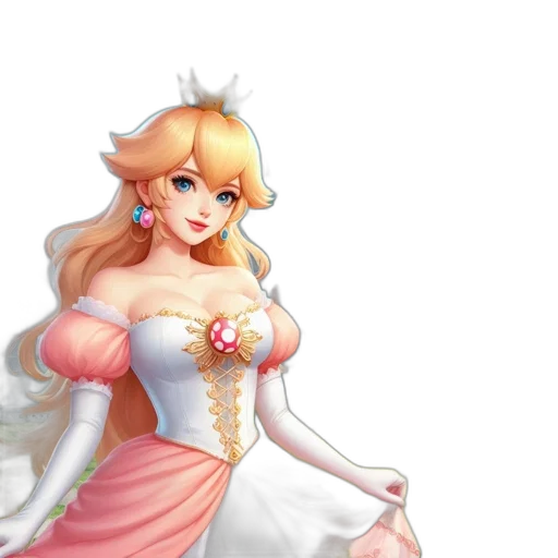 dress, crown, fantasy art, pixel art, concept art, 3d render, pastel, magical transparent PNG cut-out