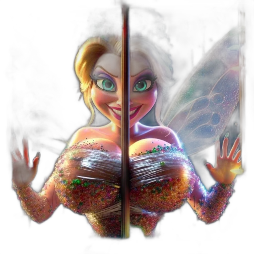 dress, concept art, fantasy art, 3d render, comic book art, outer space, enchanting, fairy transparent PNG cut-out