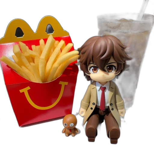 food, 3d render, photorealistic, concept art, vaporwave, mcdonald, meal, setting transparent PNG cut-out