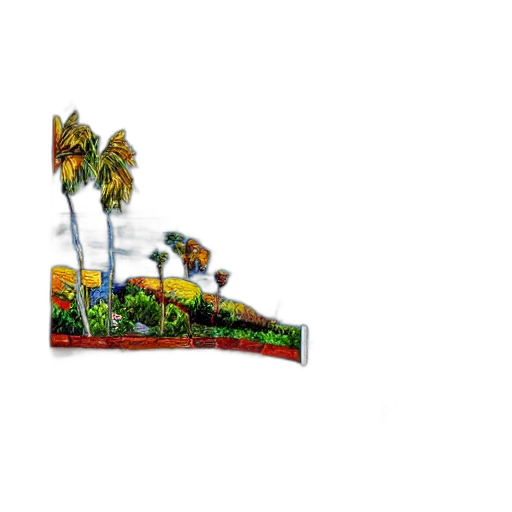 tree, building, pixel art, photorealistic transparent PNG cut-out