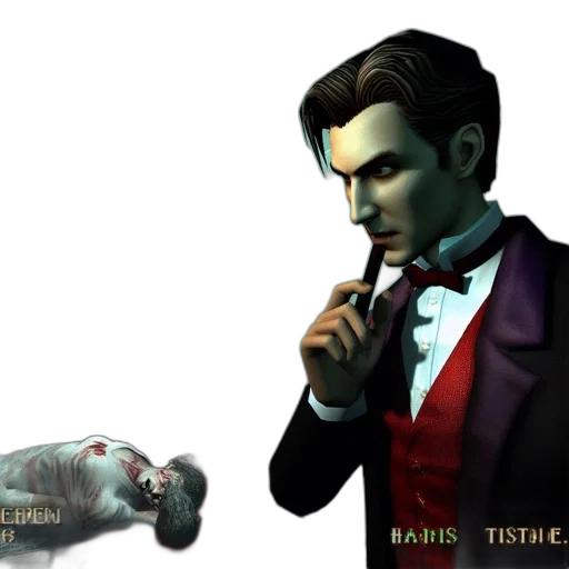 concept art, video, game, screenshot, shows, man, suit, holding transparent PNG cut-out