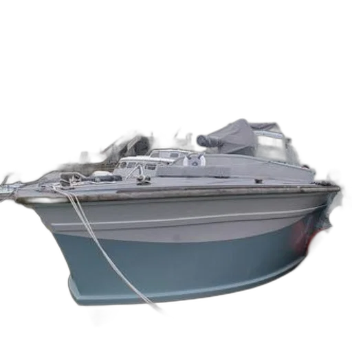 3d render, photorealistic, concept art, small, boat, docked, pier, large transparent PNG cut-out