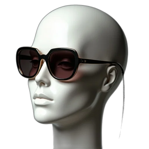 face, jewelry, robot, hat, 3d render, cyberpunk, photorealistic, vaporwave transparent PNG cut-out