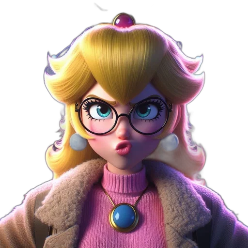face, staff, crown, jacket, 3d render, concept art, cartoon, fantasy art transparent PNG cut-out
