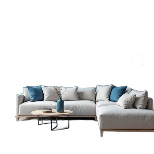 furniture, 3d render, photorealistic, concept art, blue, earth tones, monochrome, pastel transparent PNG cut-out