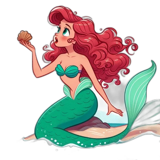 concept art, cartoon, fantasy art, watercolor, underwater, illustration, features, mermaid transparent PNG cut-out