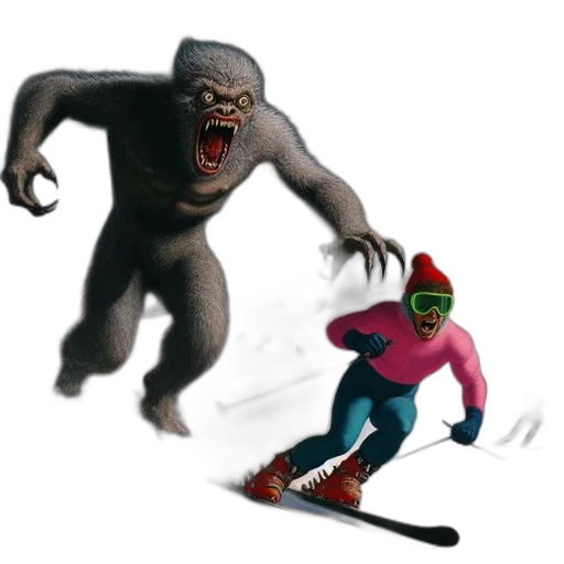 creature, animal, concept art, 3d render, pixel art, comic book art, snow, snowy transparent PNG cut-out