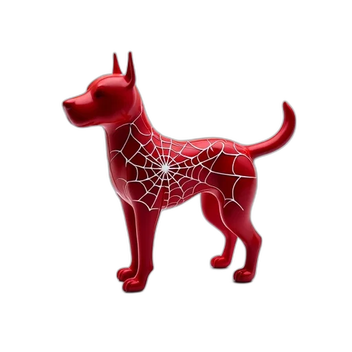 animal, staff, jewelry, 3d render, concept art, pixel art, red, dog transparent PNG cut-out
