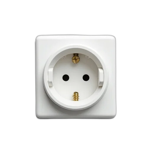 white, plastic, socket, wall, double, gold, screw transparent PNG cut-out