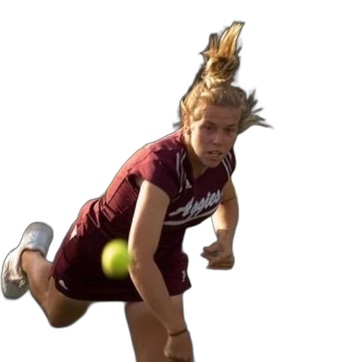 staff, hair, photorealistic, female, tennis, player, maroon, uniform transparent PNG cut-out