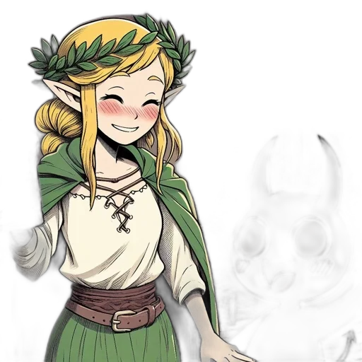 staff, dress, mask, flower, concept art, fantasy art, pixel art, watercolor transparent PNG cut-out