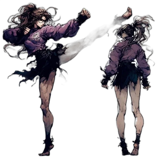 dress, jacket, hair, staff, concept art, pixel art, comic book art, fantasy art transparent PNG cut-out