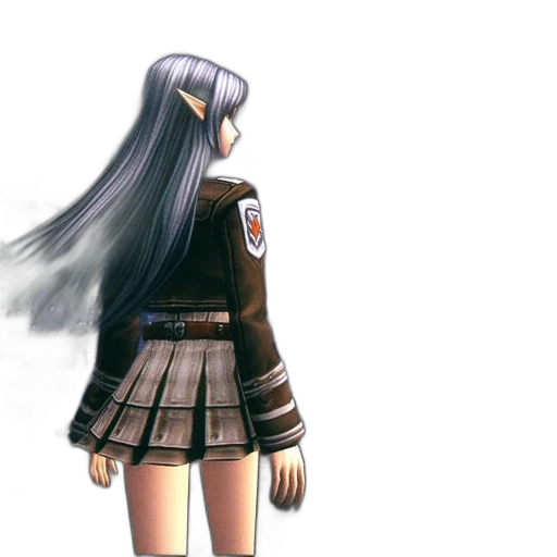 jacket, dress, hair, staff, 3d render, concept art, photorealistic, anime transparent PNG cut-out