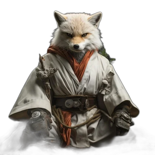 staff, animal, jacket, sword, fantasy art, concept art, photorealistic, pixel art transparent PNG cut-out