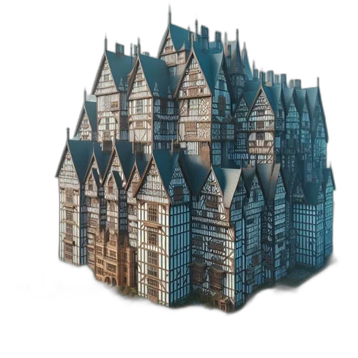 building, 3d render, concept art, grand, multi-storied, castle, gothic-inspired, architecture transparent PNG cut-out