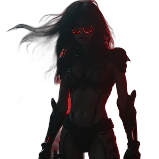 robot, mask, weapon, cyberpunk transparent PNG cut-out