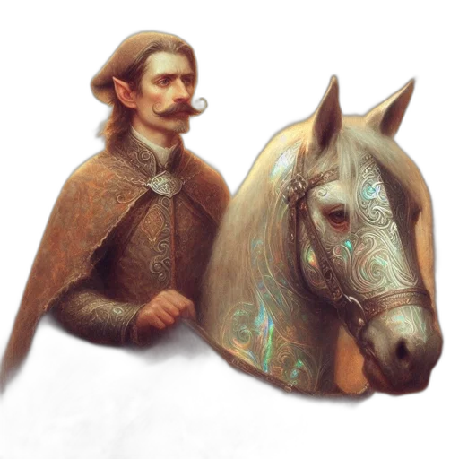 staff, animal, crown, sword, fantasy art, concept art, photorealistic, oil painting transparent PNG cut-out