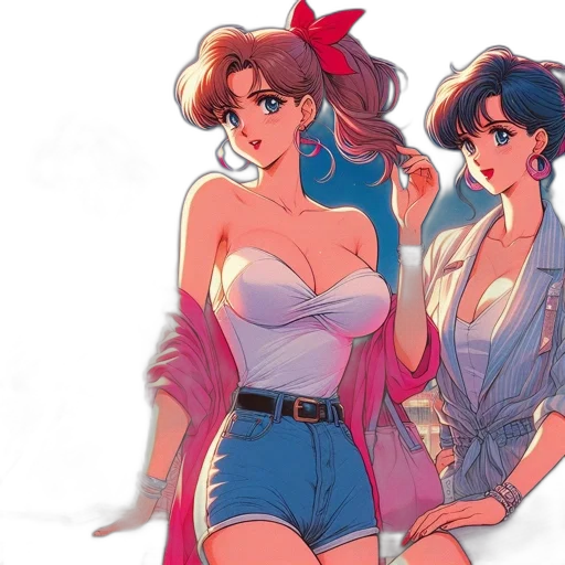 dress, vaporwave, anime, concept art, watercolor, neon lights, fire, pastel transparent PNG cut-out
